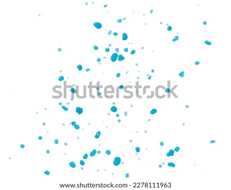 Blue paint water spill splash in shape form. Blue liquid lotion moisturizer cosmetic pour float in mid air. Blue cocktail drink explosion throw fluttering. White background isolated high speed shutter