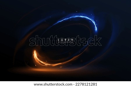 Abstract blue and yellow motion circle light effect