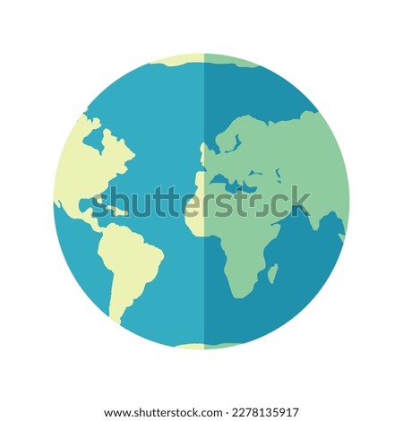 Earth Day. International Mother Earth Day. Planet earth or world globe with oceans and water. Environmental problems and environmental protection. World map. Vector illustration. Caring for Nature