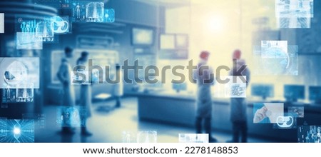 Futuristic lab and science technology concept. Communication network. Medical technology. Wide angle visual for banners or advertisements. Royalty-Free Stock Photo #2278148853