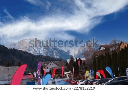 Winter landscape with Romanian mountains