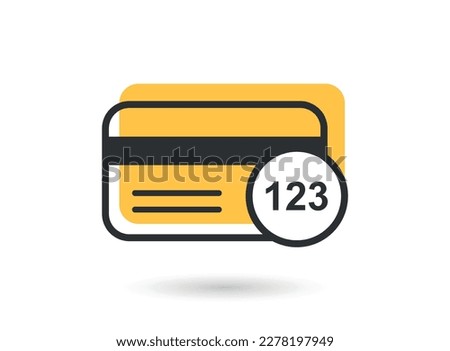 Credit card icon in flat style. CVV verification code vector illustration on isolated background. Payment sign business concept. Royalty-Free Stock Photo #2278197949