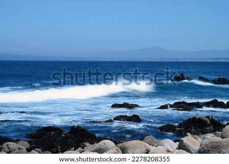 Surf breaking Asilomar State Marine Reserve Monterey Bay California