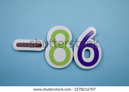 -86 is a colorful photo of -86, taken from above, overlaid on a blue background.
