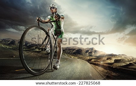 Sport. Road cyclist.  Royalty-Free Stock Photo #227825068
