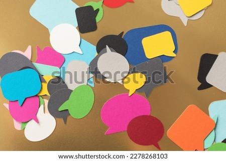 speech bubbles, communication concept 3d papercut