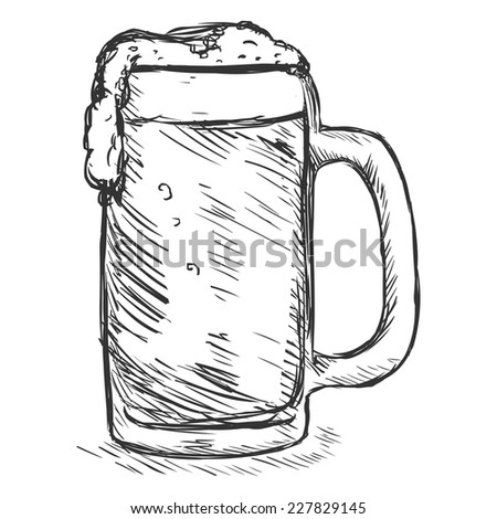 Vector Sketch Tankard of Beer
