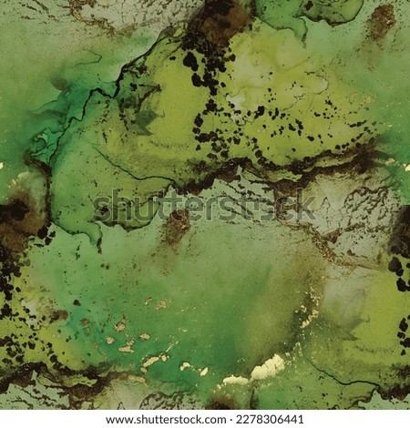Metal Alcohol Ink Background. Foil Alcohol Ink Marble. Blue Art Paint. White Water Color Canvas. Green Seamless Watercolor. Gold Marble Background. Fluid Seamless Texture. Luxury Abstract Template.