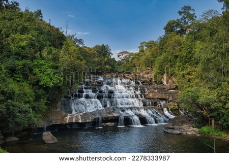 Tad Xai Waterfall Laos. Beautiful Waterfall in the nature of Laos. High quality photo