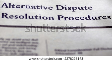 legal or law book with alternative dispute resolution process ADR focused in closeup of explanation Royalty-Free Stock Photo #2278338193