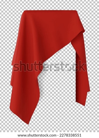 Red fabric covering a blank template vector illustration Royalty-Free Stock Photo #2278338551