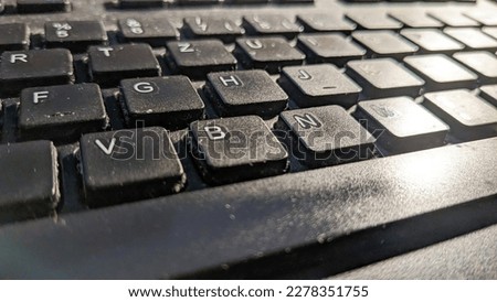 dirty keyboard of a desktop computer