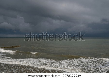 View of the Baltic Sea against the stormy sky, Zelenogradsk, Kaliningrad region, Russia
