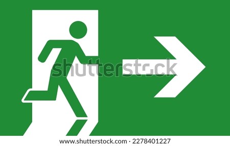 Emergency exit and arrow icon material by vector Royalty-Free Stock Photo #2278401227
