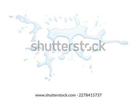 real image, spilled water drop on the floor isolated on white background