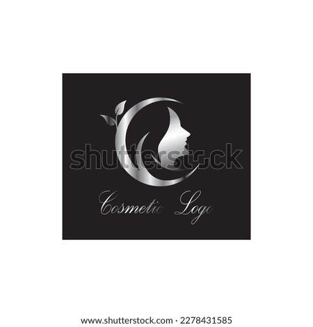 beauty logo template luxury illustration of woman face and leaf circle design
