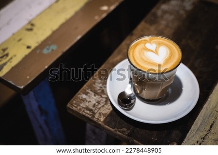 Latte art on a cappuccino