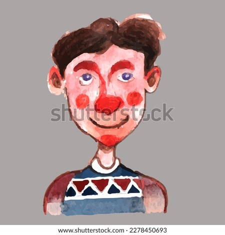 hand drawn water color painting character people