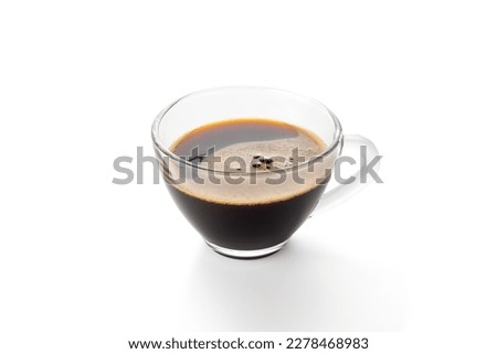 Hot coffee in a transparent glass cup isolated with clipping path on white background. Royalty-Free Stock Photo #2278468983