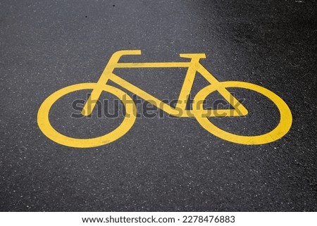 a sign or road marking for bicycle users Royalty-Free Stock Photo #2278476883