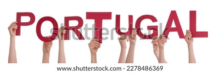 People Hands Building Word Portugal, Isolated Background
