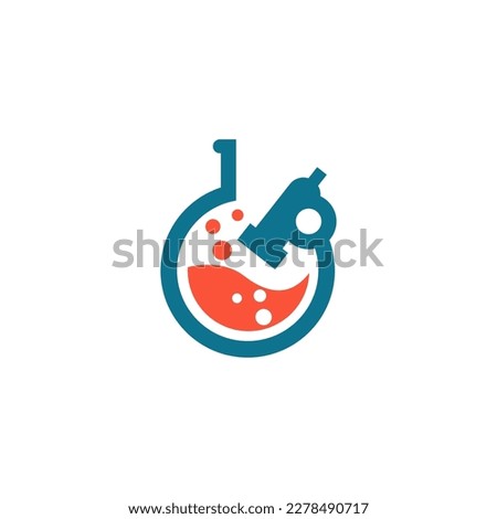 Logo for science laboratory called microscope. Royalty-Free Stock Photo #2278490717