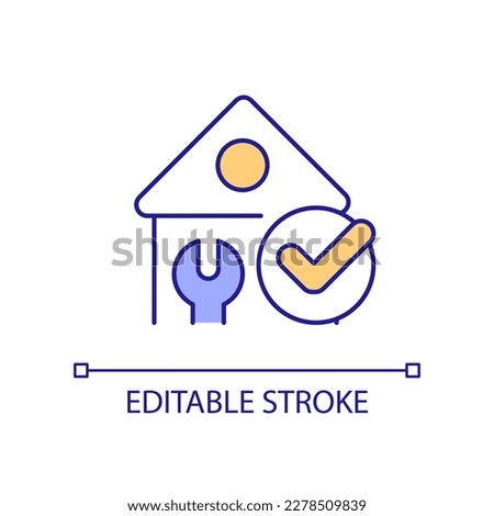 Learning home repair skills RGB color icon. Simple maintenance in residential settings. Handyman career. Isolated vector illustration. Simple filled line drawing. Editable stroke. Arial font used