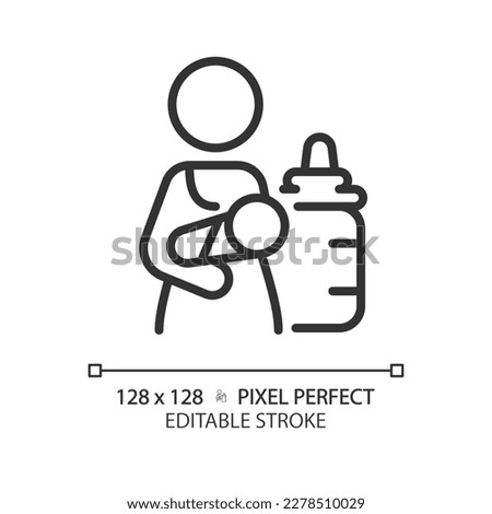 Lactation room pixel perfect linear icon. Private space for breast pumping. Baby care facility in restrooms. Thin line illustration. Contour symbol. Vector outline drawing. Editable stroke Royalty-Free Stock Photo #2278510029