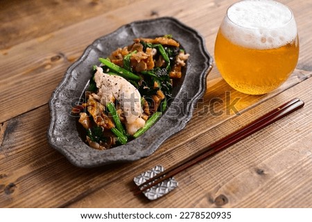 Stir-fried chicken breast with salted malted rice