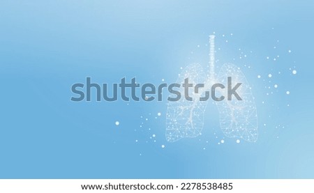 Lungs. Banner template with glowing low poly. Futuristic modern abstract. Vector illustration Royalty-Free Stock Photo #2278538485