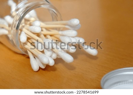 Cotton buds, cotton swab, clear shot of white cotton buds with style