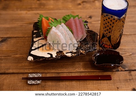 Fresh fish sashimi platter dinner