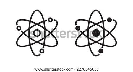 Atom or proton nucleus, science technology, molecular sign symbol isolated vector illustration on white background. Royalty-Free Stock Photo #2278545051