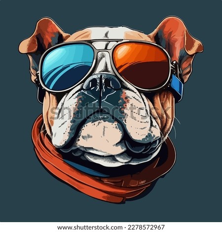 Happy dog illustration. Cool print for t-shirt