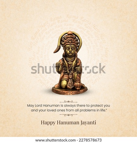 Wishing a very Happy Hanuman Jayanti, Hanuman murti Royalty-Free Stock Photo #2278578673