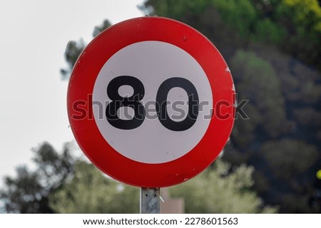 Stay Safe on the Road: 80 km h Speed Limit Sign for Responsible Driving