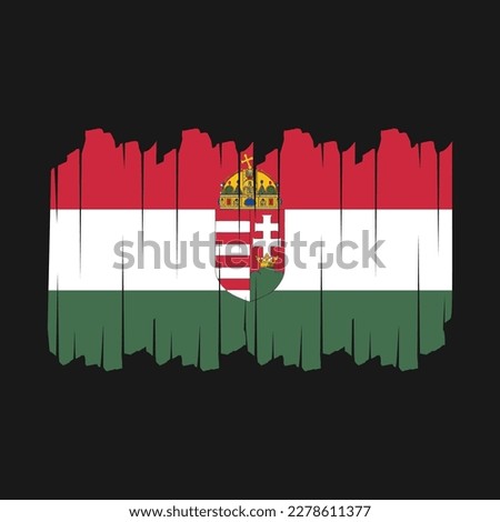 Hungary Flag Brush Vector Illustration