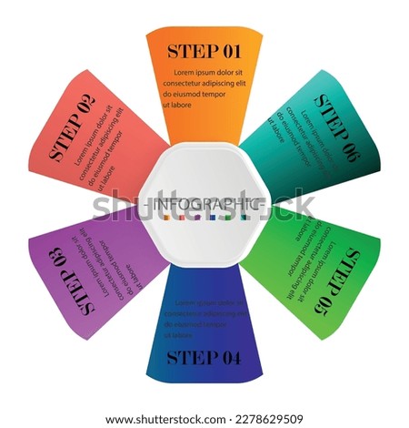 Vector infographic circle. Cycle diagram with 6 stages. Round chart  presentation