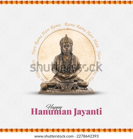 Wishing a very Happy Hanuman Jayanti, floral background Royalty-Free Stock Photo #2278642393