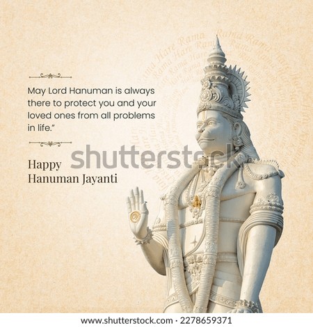 Wishing a very Happy Hanuman Jayanti, hanuman statue Royalty-Free Stock Photo #2278659371