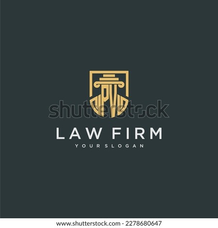 PV monogram initial for lawfirm logo ideas with creative polygon style design