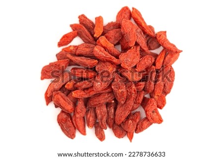 Dehydrated Red Goji Berries Isolated on a White Background
