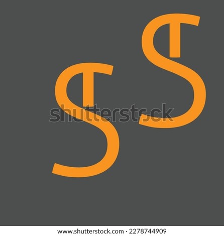 ST S T Golden Letter Logo Design with a Creative Cut. Creative logo design with Black Background.ST letter logo design vector superman shape.