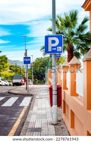 urban signaling posters in Santa Cruz de Tenerife. Canary Islands. Spain