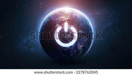 Earth hour 2024 campaign. Turn off your lights for our planet on 60 minutes. Switch button. Save the environment. Elements of this image furnished by NASA