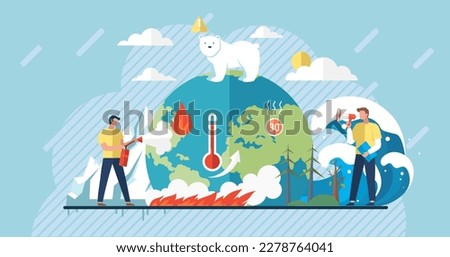 Planet earth with thermometer, Global warming concept. Increase temperature earth. Ozone layers and deforestation destruction forests. Warming hot globe. Hot temperature. Environmental problems Royalty-Free Stock Photo #2278764041