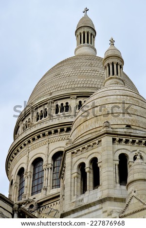 Sacre Coeur with blue sky in the background