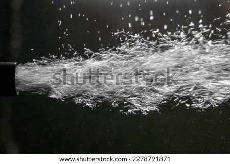 Bubbles of the oxygen air filter in the aquarium
