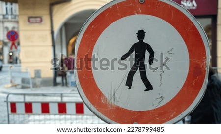 Pedestrian crossing sign in Prague