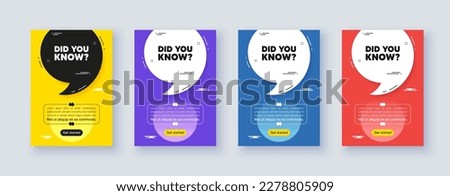 Poster frame with quote, comma. Did you know tag. Special offer question sign. Interesting facts symbol. Quotation offer bubble. Did you know message. Vector Royalty-Free Stock Photo #2278805909
